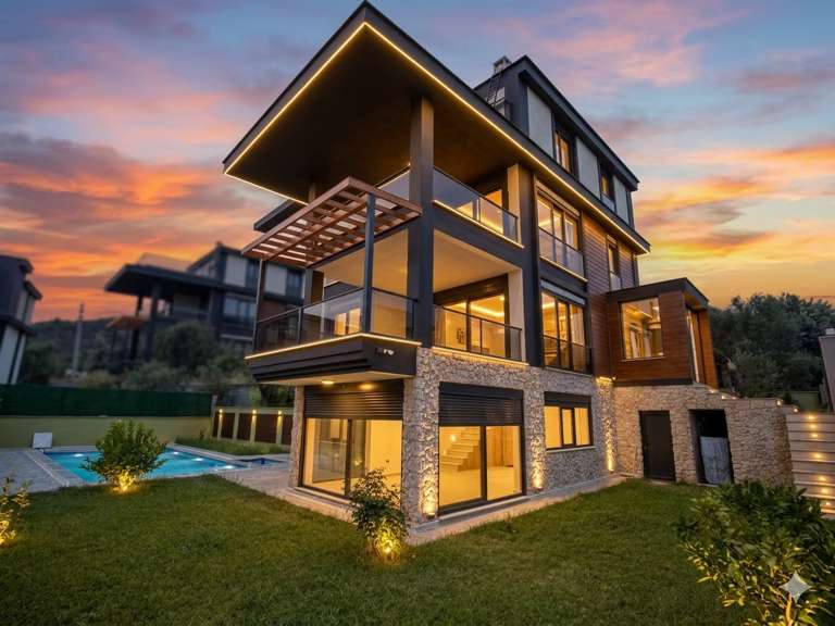 Altınoluk'ta Satılık 5+3 Villa, Denize Yakın, Havuzlu, Manzaralı