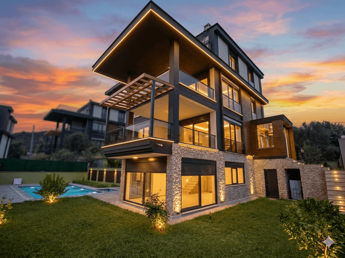 Altınoluk'ta Satılık 5+3 Villa, Denize Yakın, Havuzlu, Manzaralı